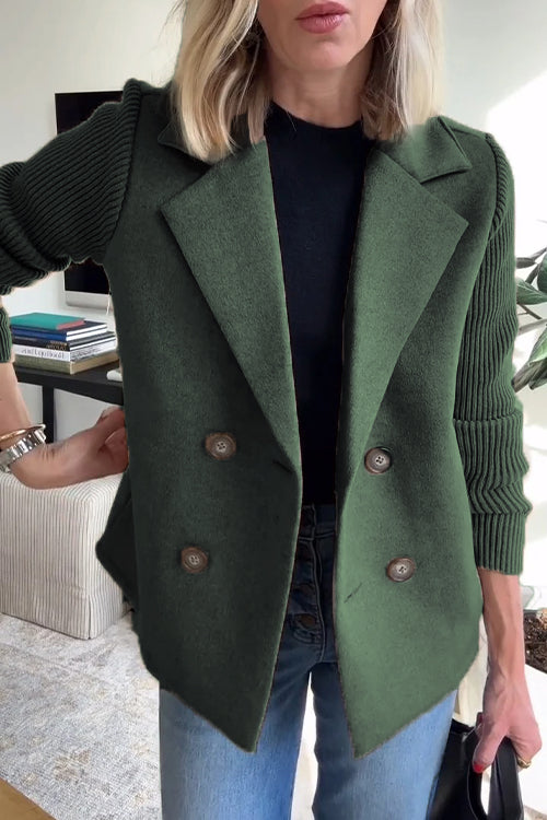Delia | Stylish Knit-Sleeve Blazer