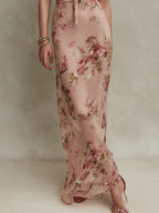 Lia™ | Floral Chiffon Keyhole Maxi Dress