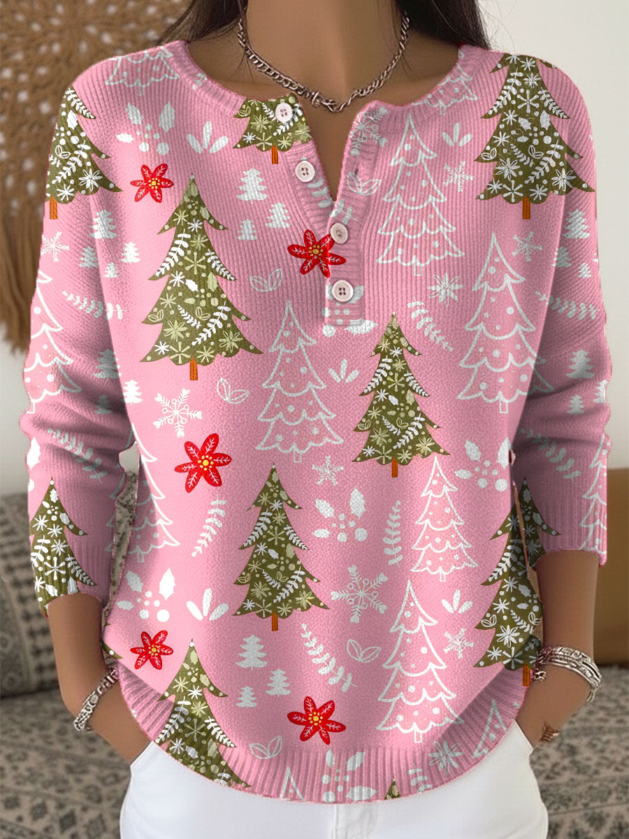 Iris I Christmas Sweater with Buttons