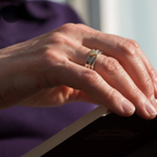 Madeline | Vintage Golden Heart Silver Ring