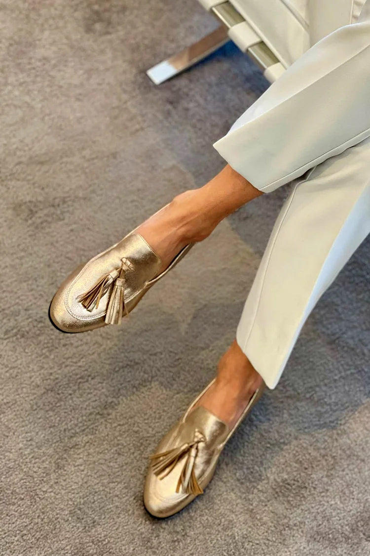 Nala | Chic Gold Moccasins
