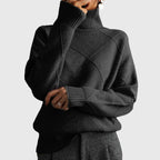 Angela – Modern Geometric Turtleneck Sweater