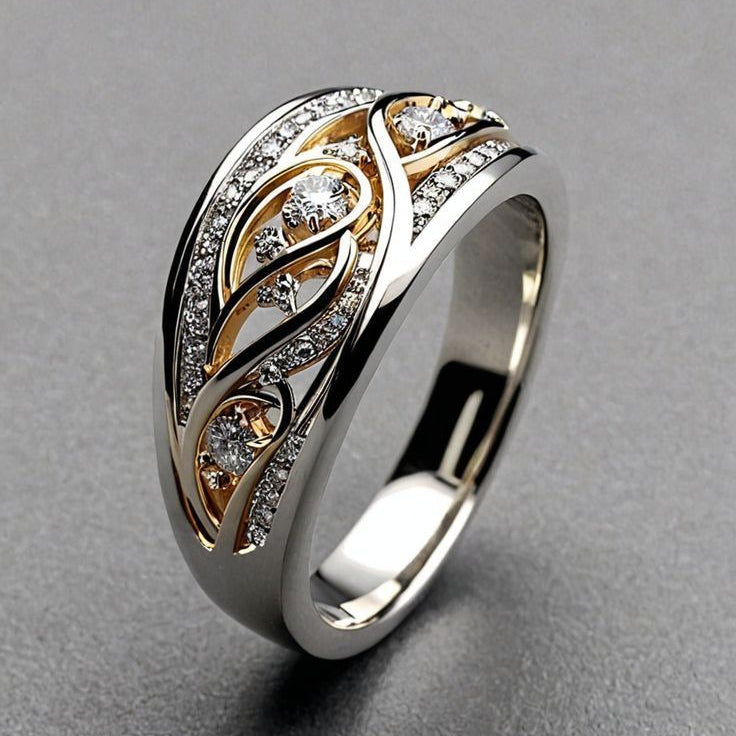 Lily | Hollow Gold & Silvered Ring