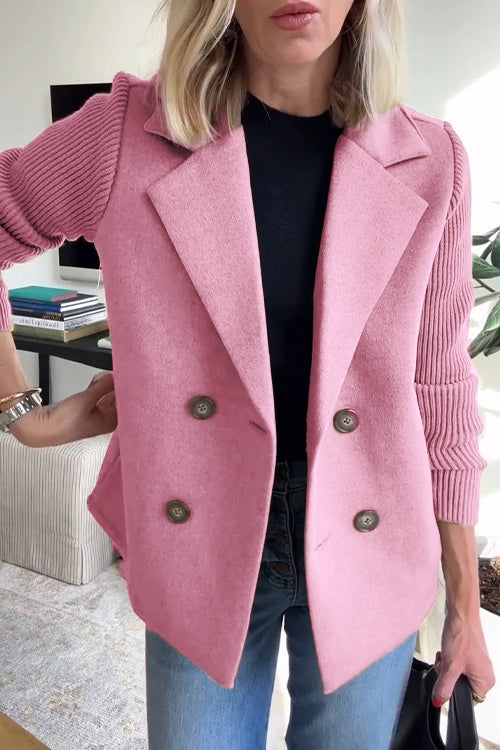 Delia | Stylish Knit-Sleeve Blazer
