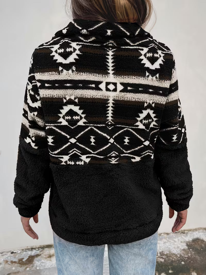 Lany - Half Zipper Teddy Sweater