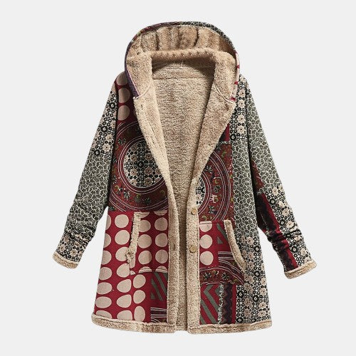Scarlet - Burgundy Geometric Coat