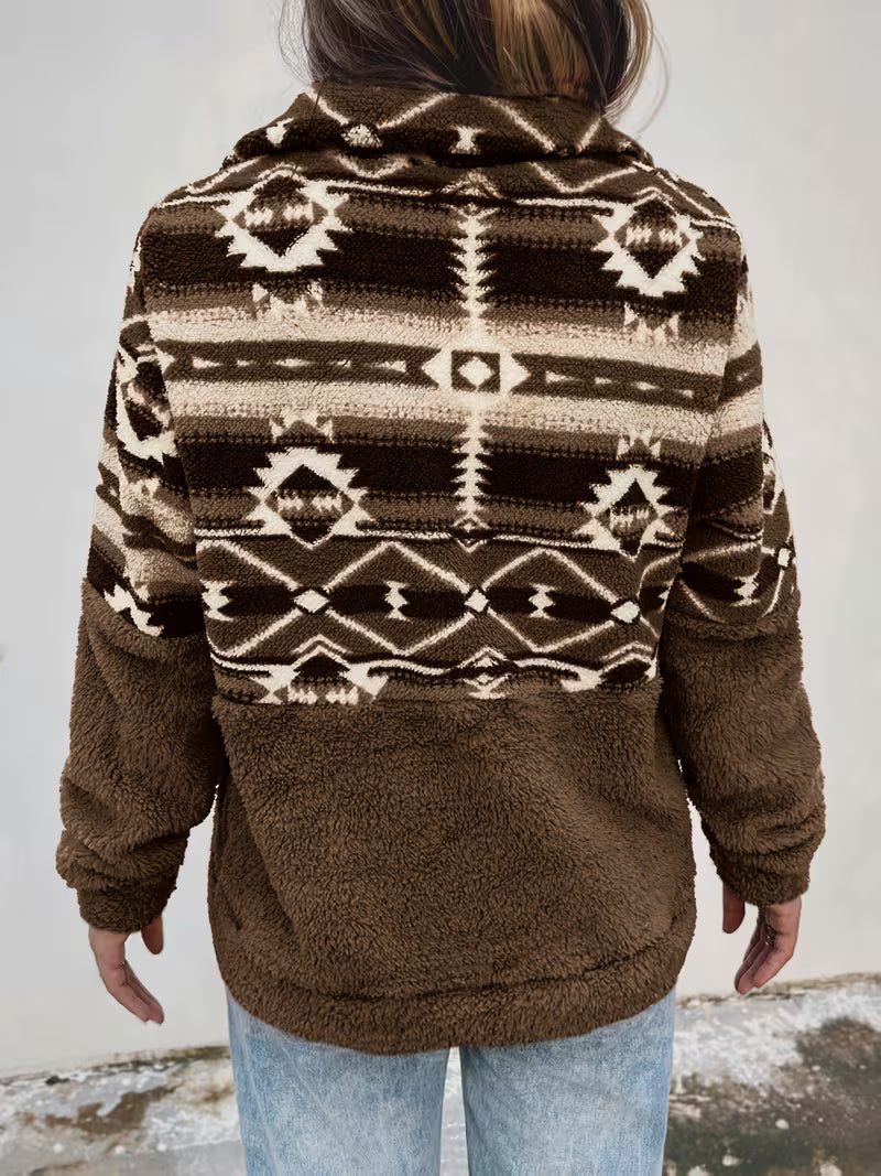 Lany - Half Zipper Teddy Sweater