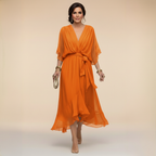 Opal™ | V-Neck Elegant Midi Dress