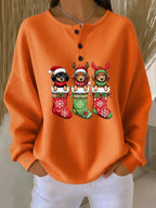 Selena | Vintage Christmas Sweater with Dog Motif