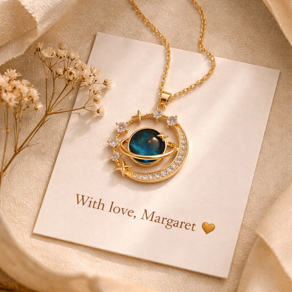 Lunea Mode® | The Luna - Celestial Moon & Star  Pendant Necklace in Gold