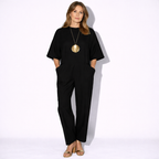 Lunea Mode® | Celeste - Minimalist Wide Leg Jumpsuit with Pocket Detail