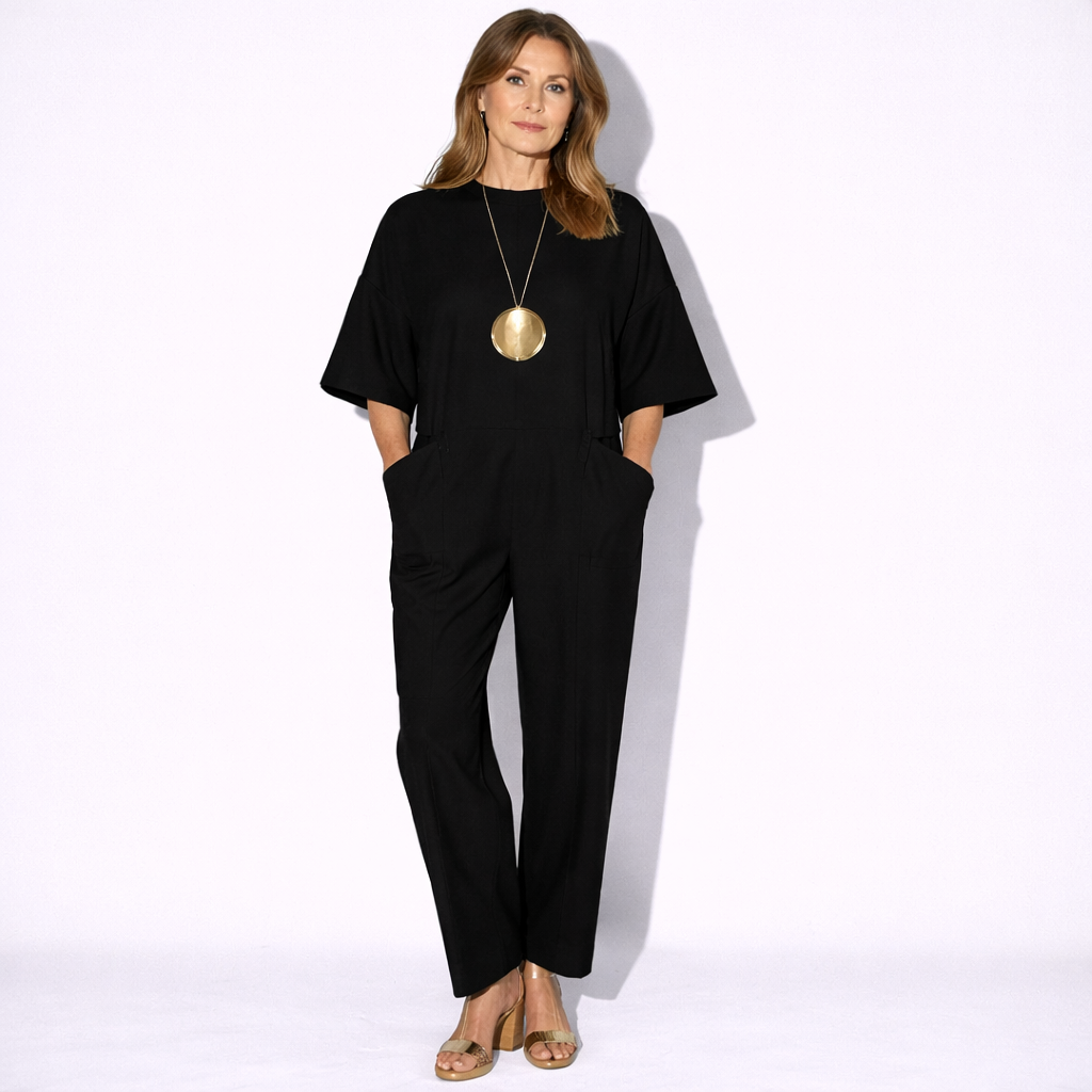 Lunea Mode® | Celeste - Minimalist Wide Leg Jumpsuit with Pocket Detail