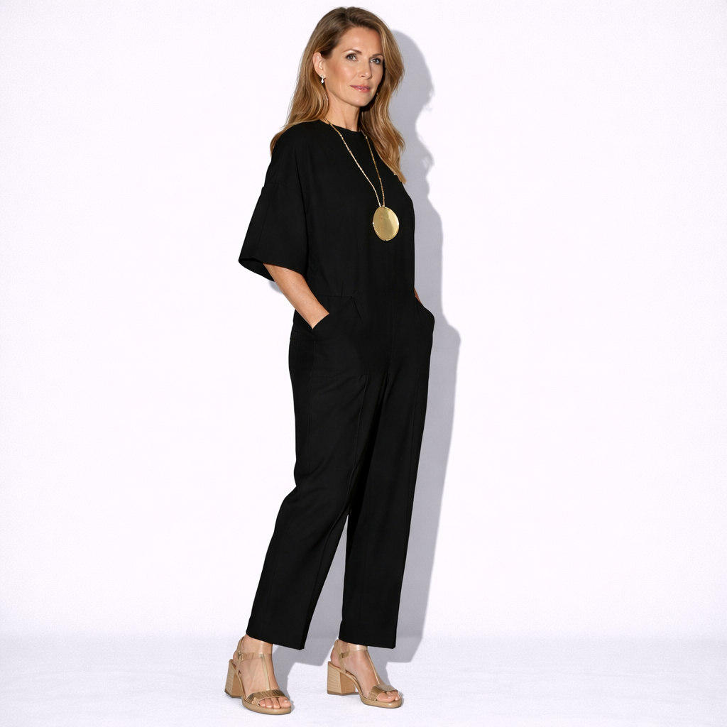Lunea Mode® | Celeste - Minimalist Wide Leg Jumpsuit with Pocket Detail
