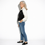Lunea Mode® | The Blake - Contrast Sleeve Denim Patchwork Jacket