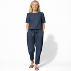 Lunea Mode® | The Ava - Pure Cotton Relaxed Tie Waist Two Piece Set