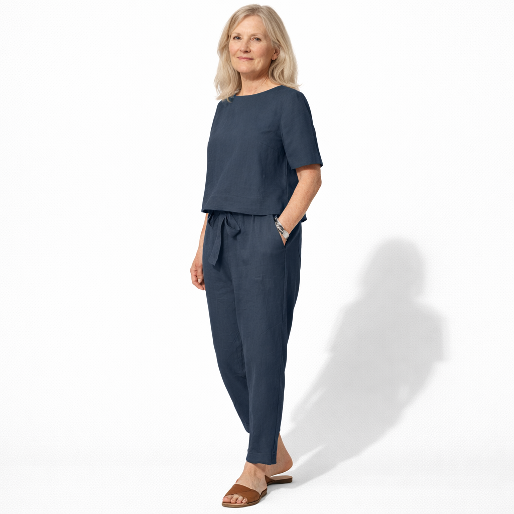 Lunea Mode® | The Ava - Pure Cotton Relaxed Tie Waist Two Piece Set