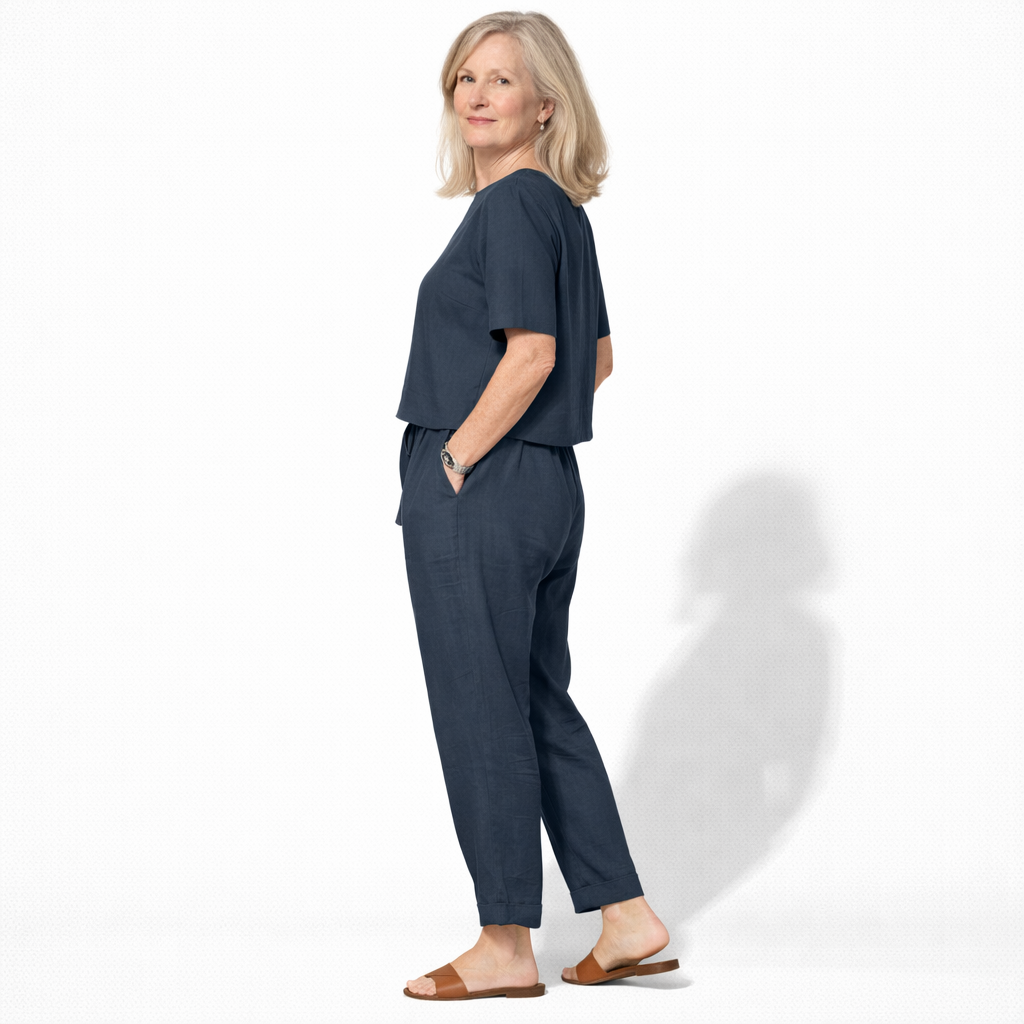 Lunea Mode® | The Ava - Pure Cotton Relaxed Tie Waist Two Piece Set