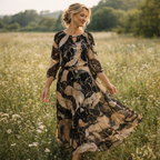 Lunea Mode® | Camille Printed Chiffon Dress