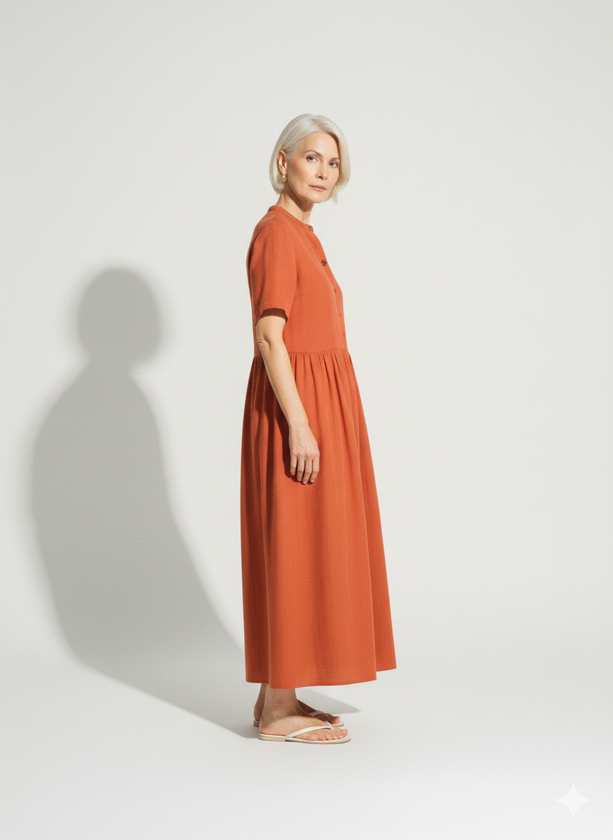 Lunea Mode® |The Amanda Long Sleeve Linen Maxi Dress