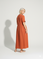 Lunea Mode® |The Amanda Long Sleeve Linen Maxi Dress