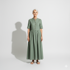 Lunea Mode® |The Amanda Long Sleeve Linen Maxi Dress