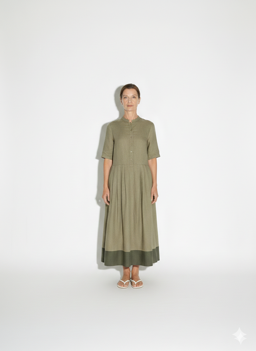 Lunea Mode® |The Amanda Long Sleeve Linen Maxi Dress