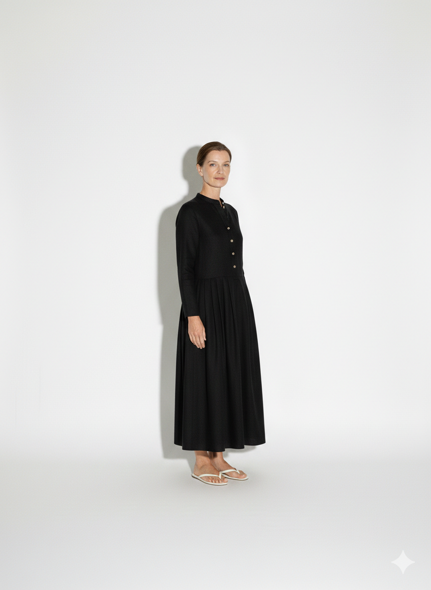 Lunea Mode® |The Amanda Long Sleeve Linen Maxi Dress