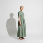 Lunea Mode® |The Amanda Long Sleeve Linen Maxi Dress