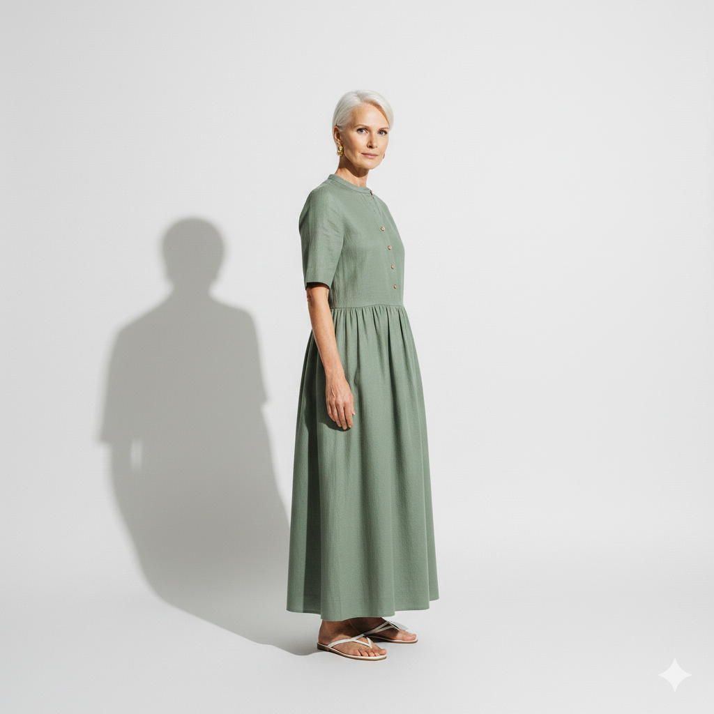 Lunea Mode® |The Amanda Long Sleeve Linen Maxi Dress