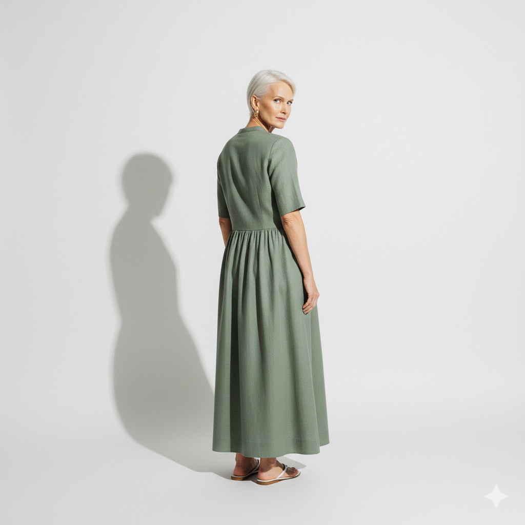 Lunea Mode® |The Amanda Long Sleeve Linen Maxi Dress