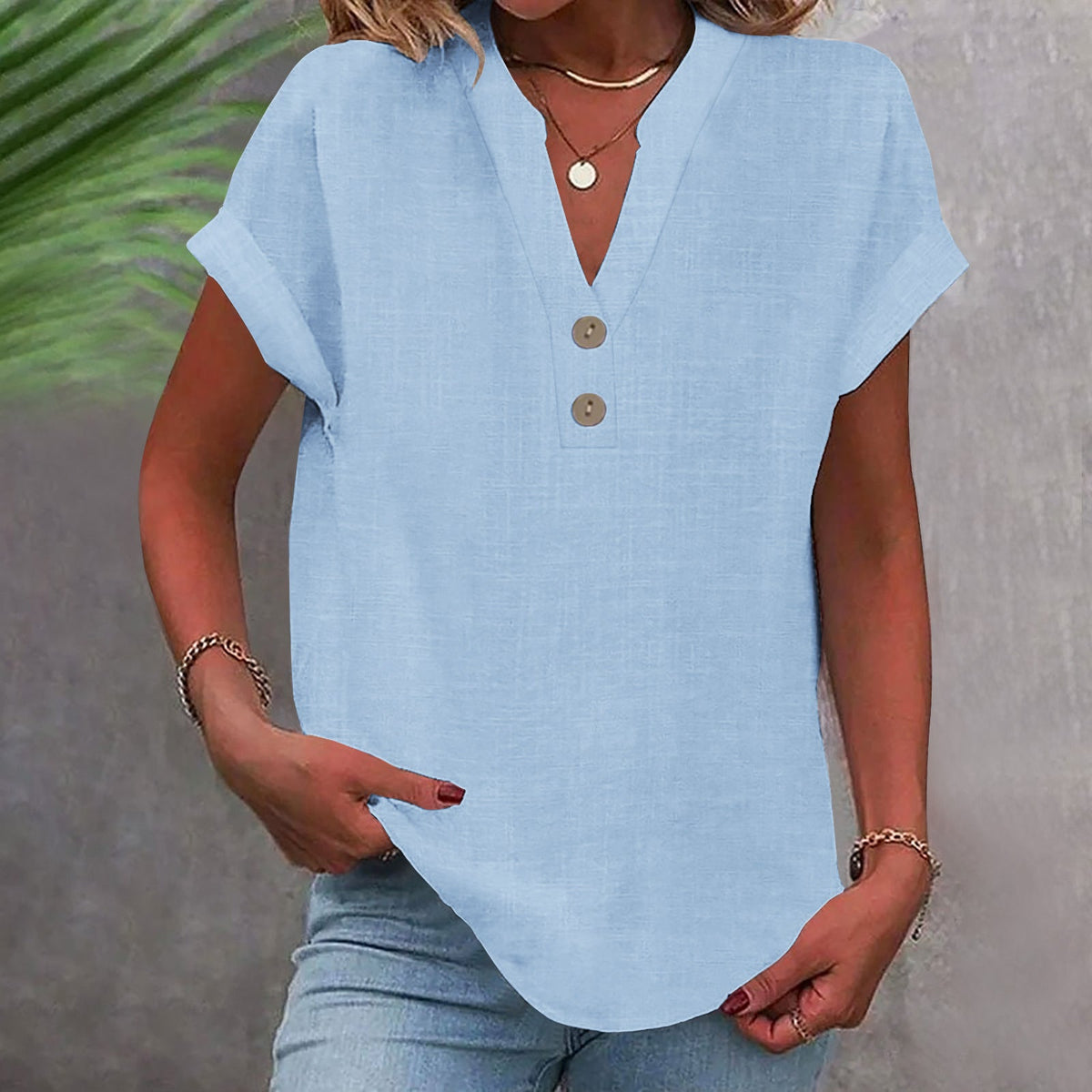 Cambria Button Front Short Sleeve Shirt