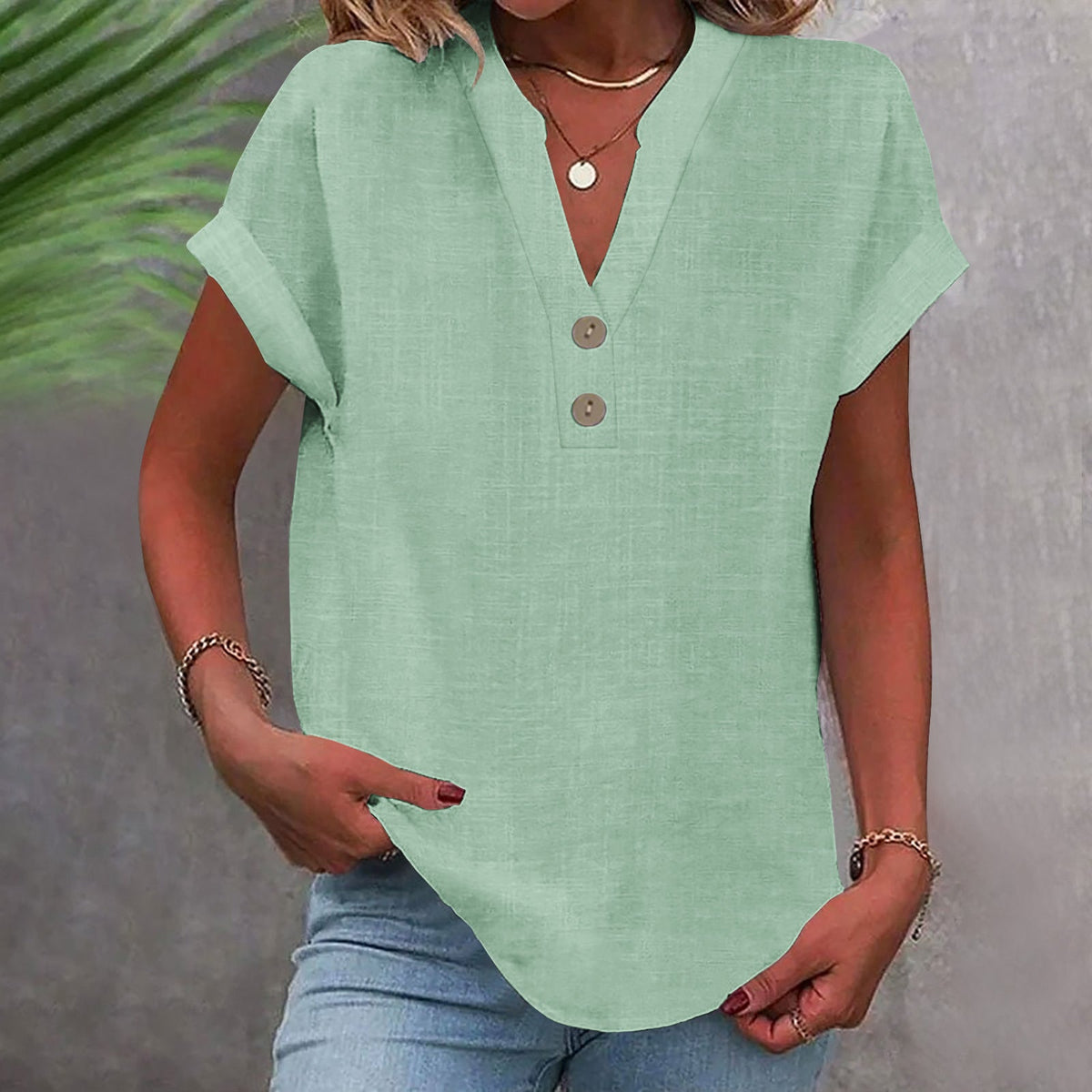 Cambria Button Front Short Sleeve Shirt