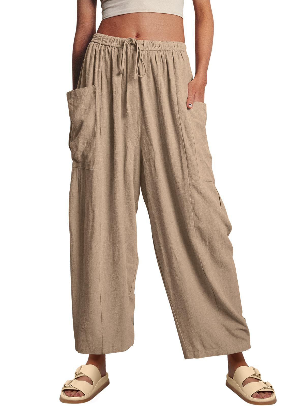 Elara Wide-Leg Cotton Linen Pants