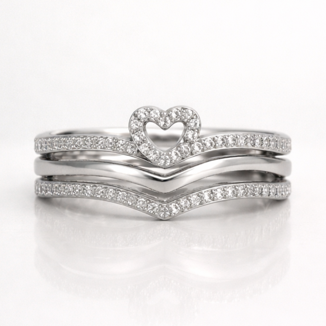 Eliza | Shining Love Wish Bone Stacking Rings