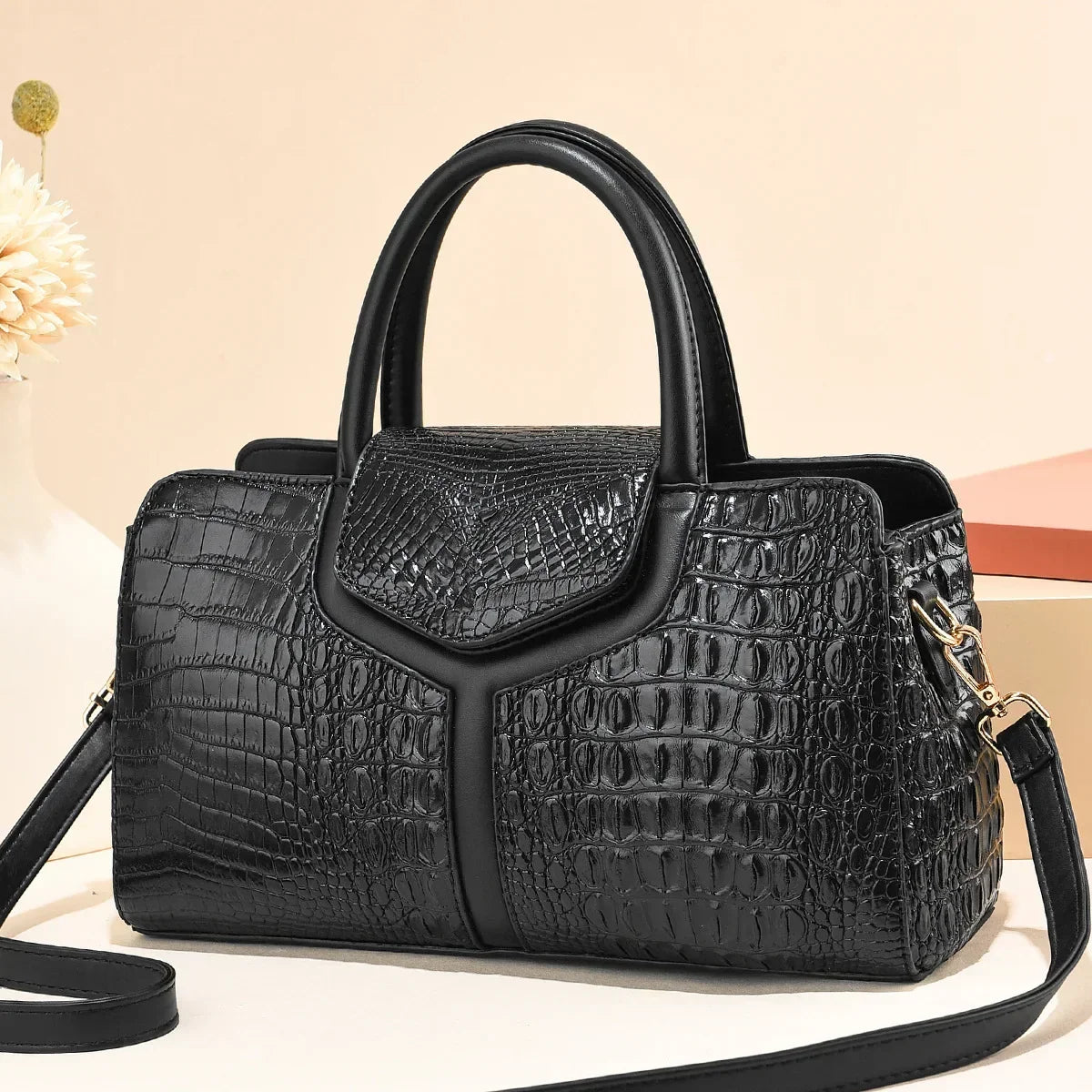 Louvre Croc Handbag