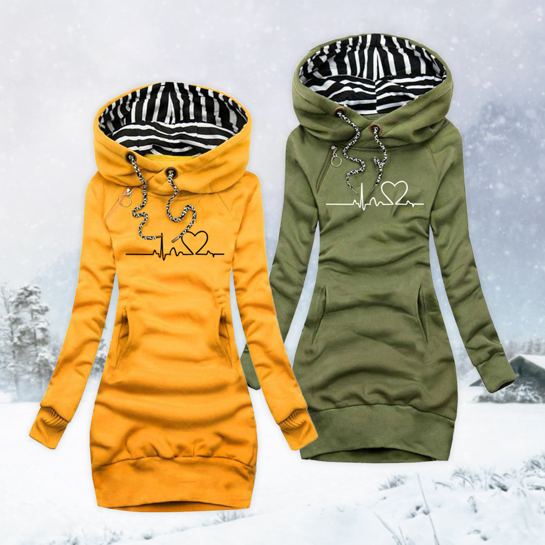 Angela | Sweater Dress with Heartbeat Design