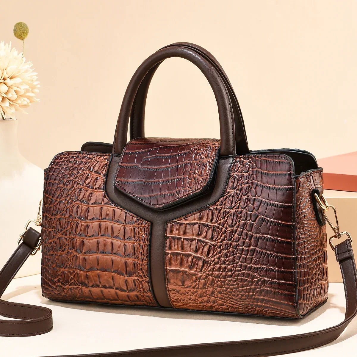 Louvre Croc Handbag