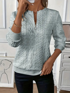 Amalie | Zip-up Cable Knit Sweater