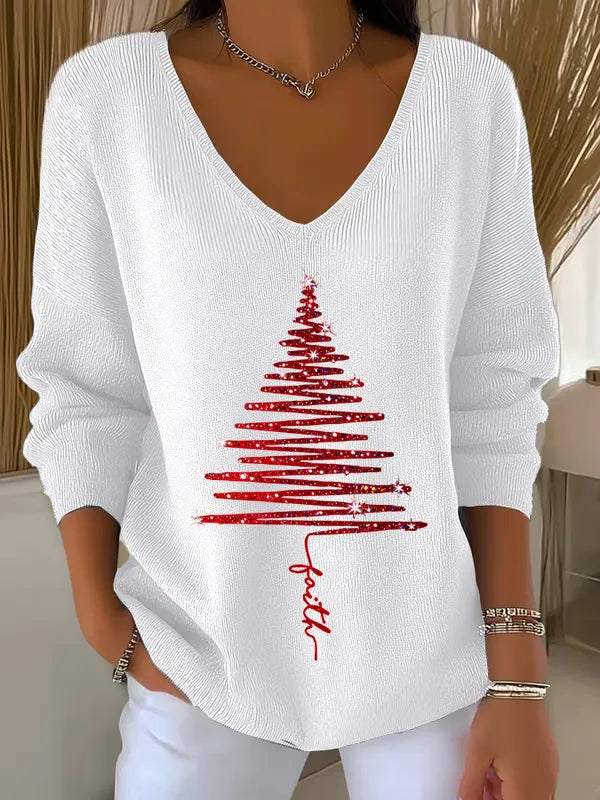 Monica - Elegant Christmas Knit Top