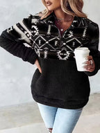 Lany - Half Zipper Teddy Sweater