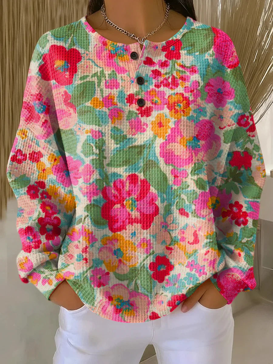 Amanda | Soft Sweater with Colorful Flowers