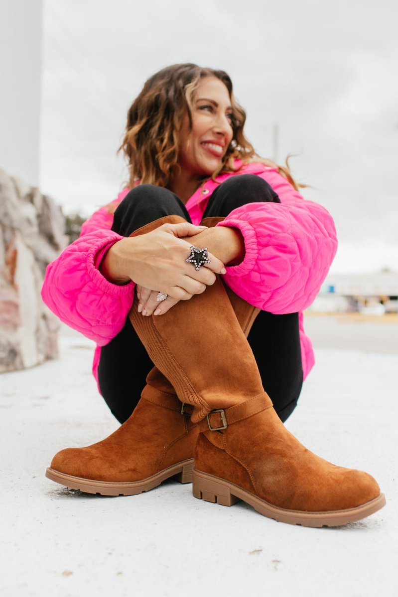 Tobacco Faux Suede Hay There Boots