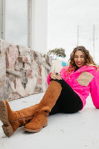 Tobacco Faux Suede Hay There Boots