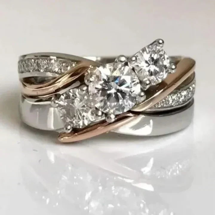 Clara | Vintage Gold & Silver Zirconia Ring