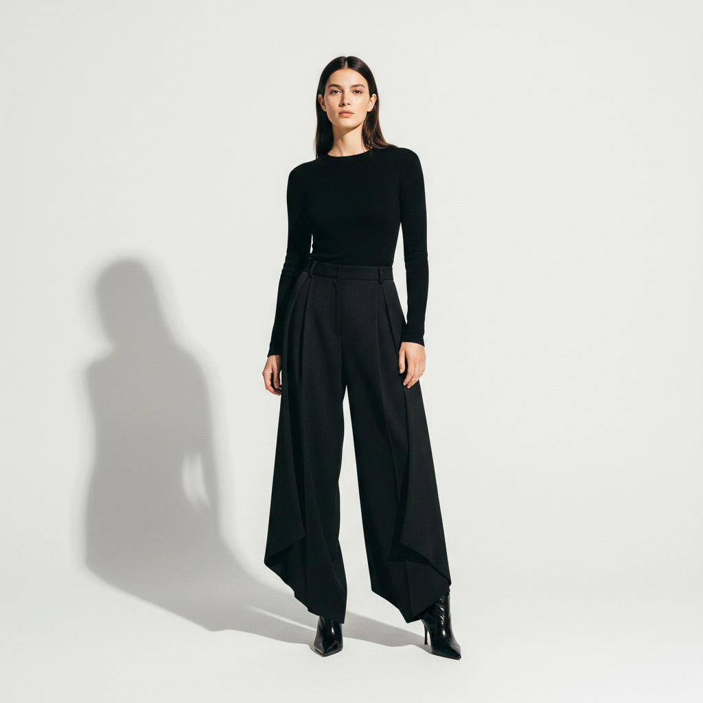 High Waist Loose Ruched Irregular Casual Pants