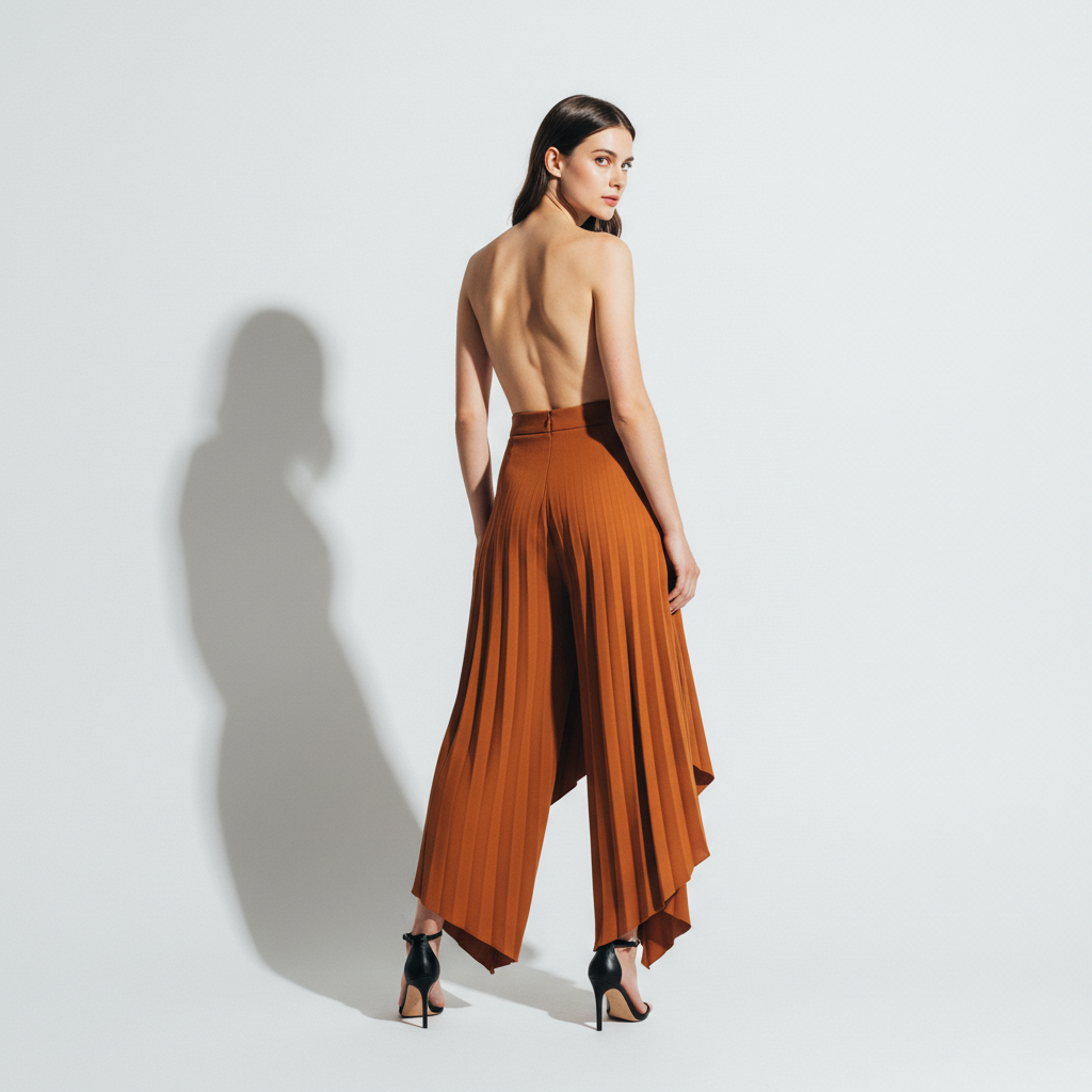 High Waist Loose Ruched Irregular Casual Pants