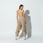 High Waist Loose Ruched Irregular Casual Pants