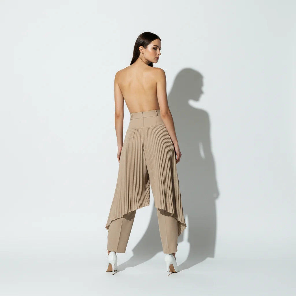 High Waist Loose Ruched Irregular Casual Pants