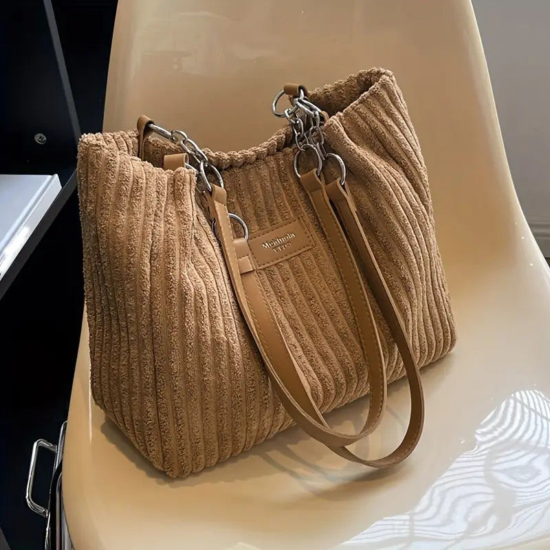 Layla - Elegant Corduroy Tote Bag