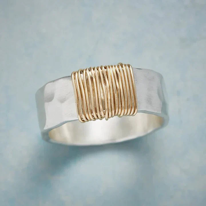 Lillian | Vintage Golden Threads Silver Ring
